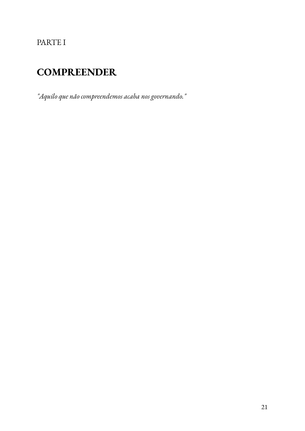 Página 21 - Início da Parte I - Compreender