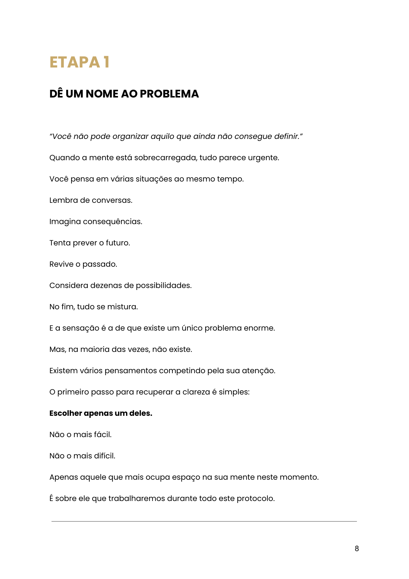Página real: dê um nome ao problema