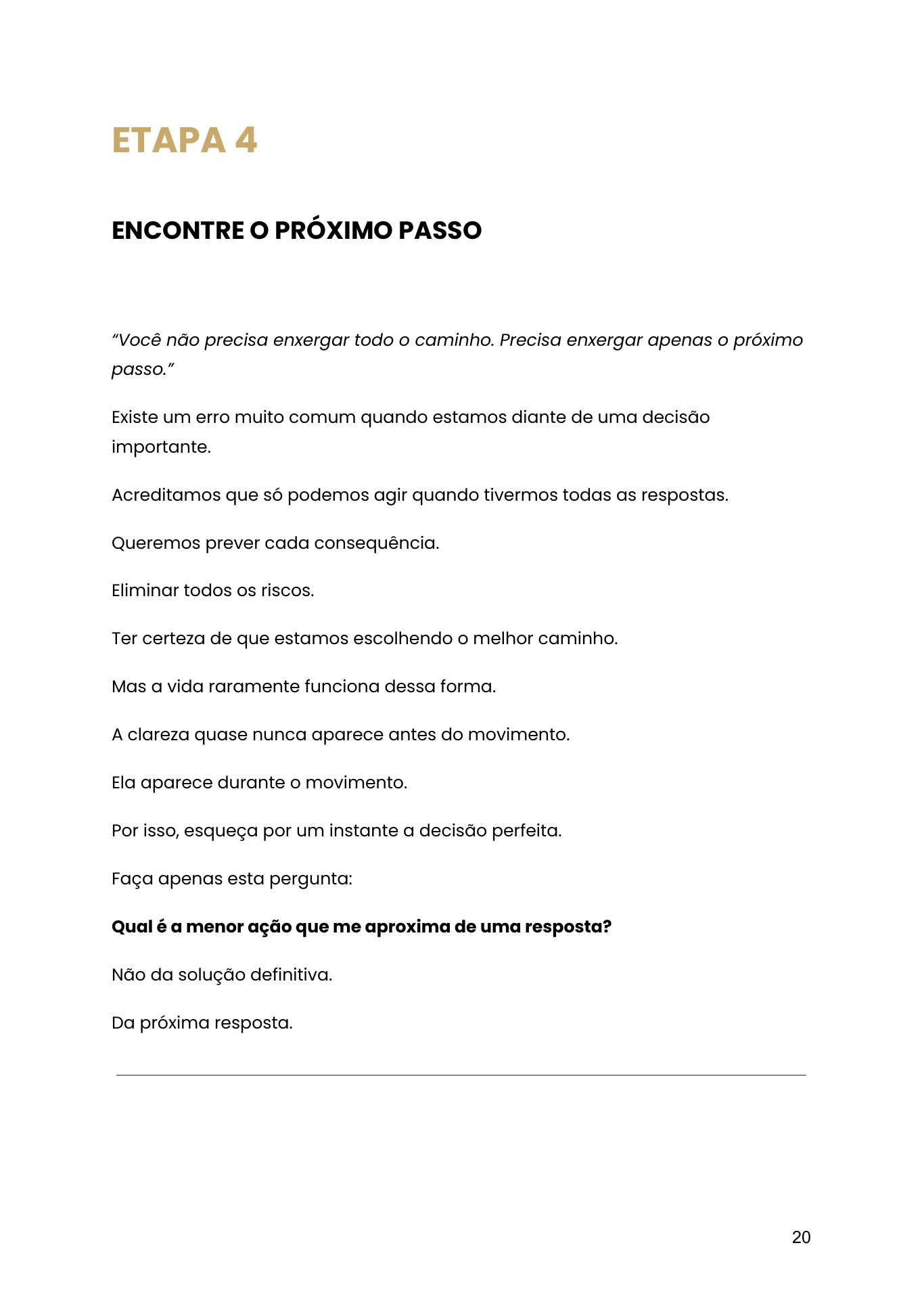 Página real: encontre o próximo passo
